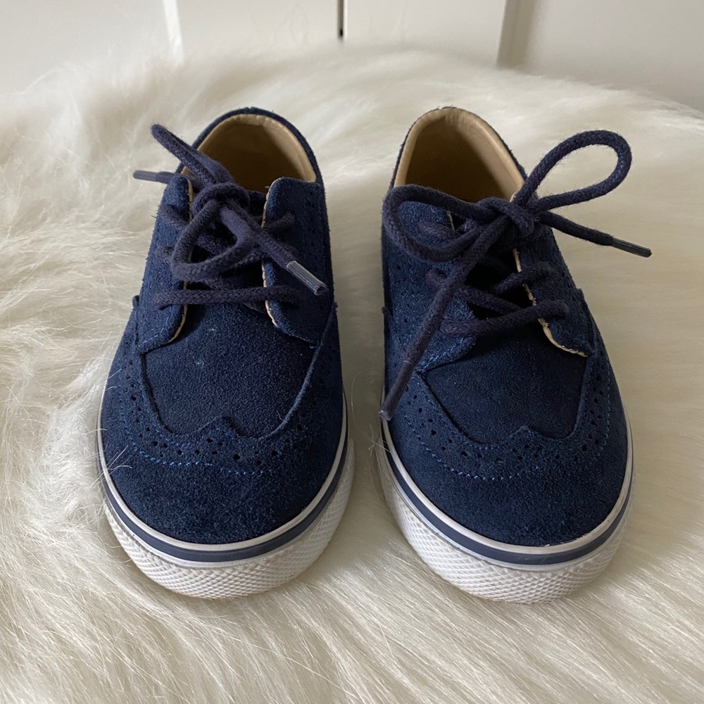 Janie & Jack Toddler Navy Wingtip Sneaker